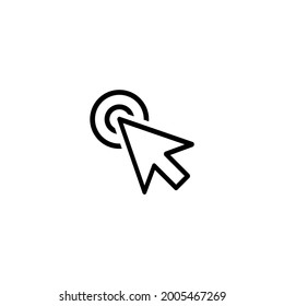 Simple Cursor Icon Illustration Design, Mouse Pointer Cursor Symbol with Outlined Style Template Vector