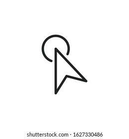 Simple cursor line icon. Stroke pictogram. Vector illustration isolated on a white background. Premium quality symbol. Vector sign for mobile app and web sites.