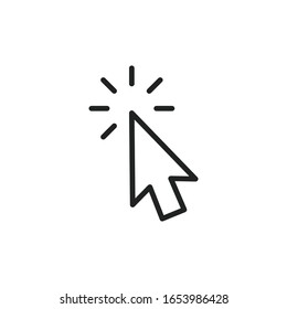 Simple cursor line icon. Stroke pictogram. Vector illustration isolated on a white background. Premium quality symbol. Vector sign for mobile app and web sites.
