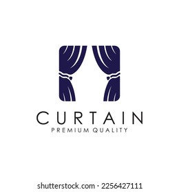 Simple Curtain Logo Icon. Curtain Logo For Decoration Of Homes  Apartments  Hotels And Curtain Shops.