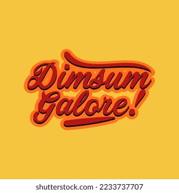 Simple Curve Typography Art with Dim sum Galore word