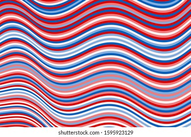 Simple curve wave stripes warp vector background graphic design. Dynamic movement of waves, curve stripes, warp lines. Vibrant wavy flow abstract background. Geometric dynamimc wallpaper.
