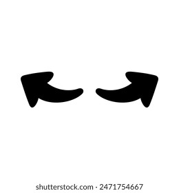 Simple curved arrow icon on white background.
