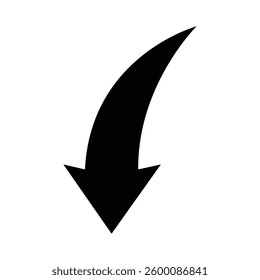Simple curved arrow pointing to down	