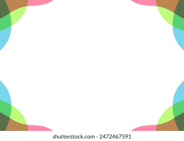Simple curved design frame, background material, spring color scheme