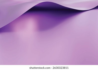 Simple curved purple paper sheet background. 3d render curved edge of purple paper in a minimalist design. vector illustration.