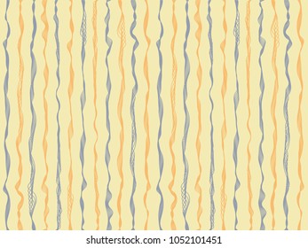 Simple curved stripes vertical lines vector shirt pattern. Thin intersecting and parallel bent lines, curve wavy ribbons clothing textile.  Wavy stripes ripple fabric texture fashion art.
