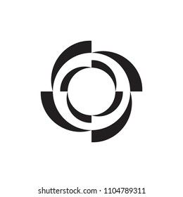 simple curves circle design logo vector