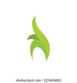 simple curves green plant logo for natural brand vector