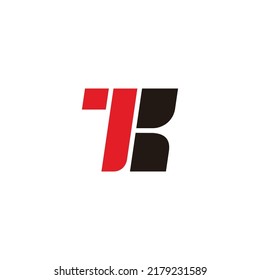 letra de curvas simples kr vector de logotipo geométrico plano