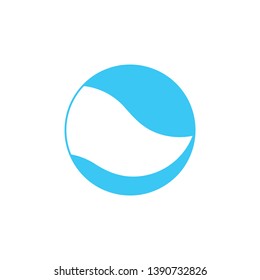 simple curves wavy circle geometric logo vector
