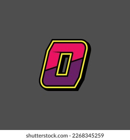 Simple Custom number for all about sports and racing number. Simple number 0