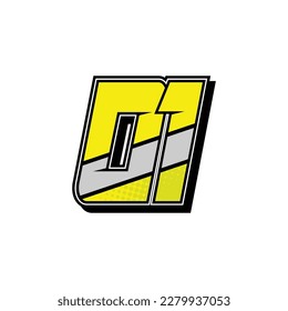 Simple Custom number for all about sports and racing number. Simple number 01