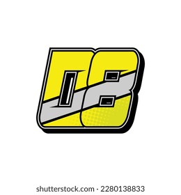 Simple Custom number for all about sports and racing number. Simple number 08