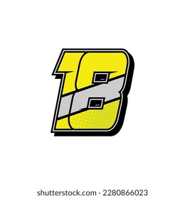 Simple Custom number for all about sports and racing number. Simple number 18