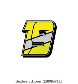 Simple Custom number for all about sports and racing number. Simple number 19