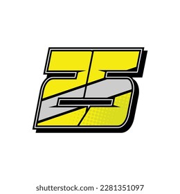 Simple Custom number for all about sports and racing number. Simple number 25