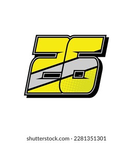 Simple Custom number for all about sports and racing number. Simple number 26