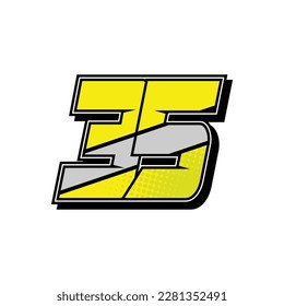 Simple Custom number for all about sports and racing number. Simple number 35