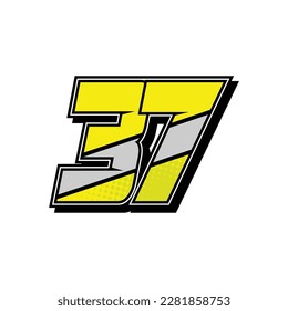 Simple Custom number for all about sports and racing number. Simple number 37
