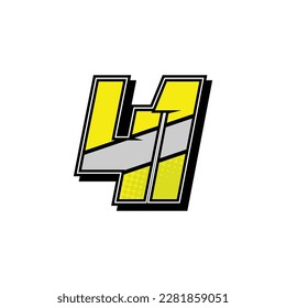 Simple Custom number for all about sports and racing number. Simple number 41