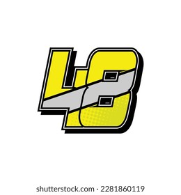 Simple Custom number for all about sports and racing number. Simple number 48