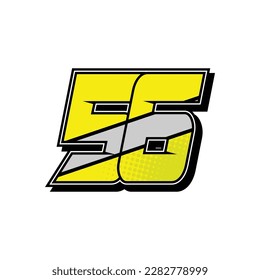 Simple Custom number for all about sports and racing number. Simple number 56
