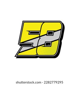 Simple Custom number for all about sports and racing number. Simple number 58