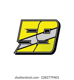 Simple Custom number for all about sports and racing number. Simple number 59