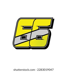 Simple Custom number for all about sports and racing number. Simple number 66