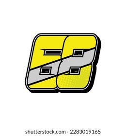 Simple Custom number for all about sports and racing number. Simple number 68