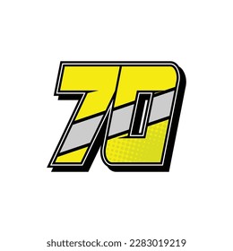 Simple Custom number for all about sports and racing number. Simple number 70