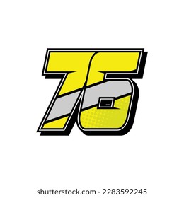 Simple Custom number for all about sports and racing number. Simple number 76