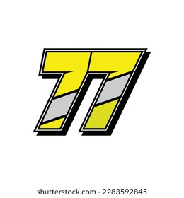 Simple Custom number for all about sports and racing number. Simple number 77