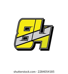Simple Custom number for all about sports and racing number. Simple number 84