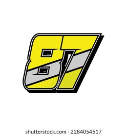 Simple Custom number for all about sports and racing number. Simple number 87