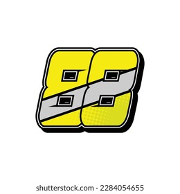 Simple Custom number for all about sports and racing number. Simple number 88