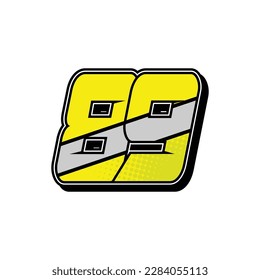 Simple Custom number for all about sports and racing number. Simple number 89