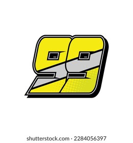 Simple Custom number for all about sports and racing number. Simple number 99