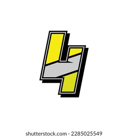 Simple Custom number for all about sports and racing number. Simple number 4