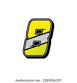 Simple Custom number for all about sports and racing number. Simple number 8