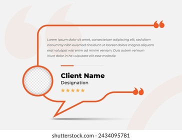 Simple customer feedback testimonial template design with image placeholder