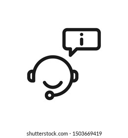 Simple customer service icons with person in line style design on white background. Suitable for help, support service, user interface and website app. Pixel Perfect 48x48. Vector Illustration EPS 10.