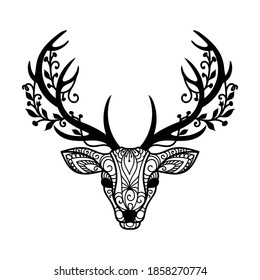 Simple cut file Deer with antler decorations