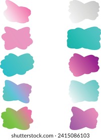 A simple cut out transparent gradient cloud speech bubble shape design element bundle.