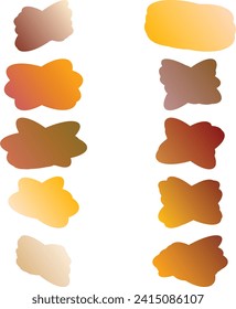 A simple cut out transparent gradient cloud speech bubble shape design element bundle.
