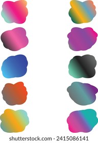 A simple cut out transparent gradient cloud speech bubble shape design element bundle.