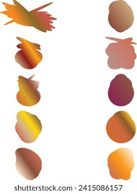 A simple cut out transparent gradient cloud speech bubble shape design element bundle.
