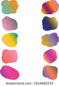 A simple cut out transparent gradient cloud speech bubble shape design element bundle.