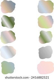 Un simple corte en un conjunto de elementos de diseño de forma de burbuja de voz en nube con degradado transparente.